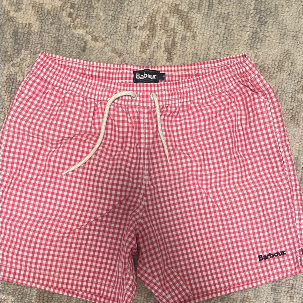 Barbour Red Gingham Men's Swim Trunks